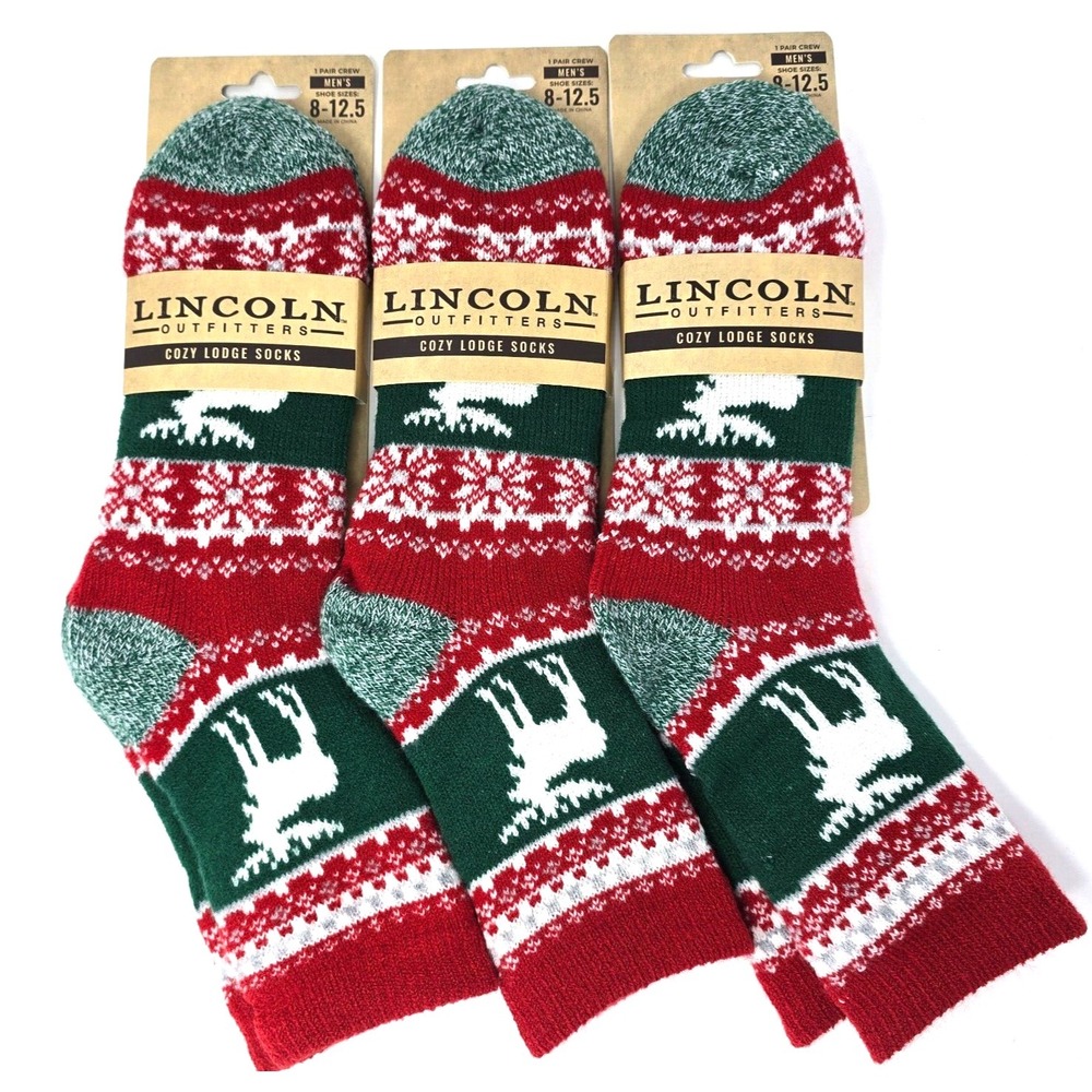 NWT Lincoln Outfitters Socks Fuzzy Cozy Lodge Aloe Infused 3 Pair Size 5-10